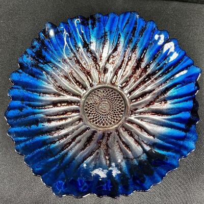 Franco Blue Ombre Italian Art Glass Bowl Dish