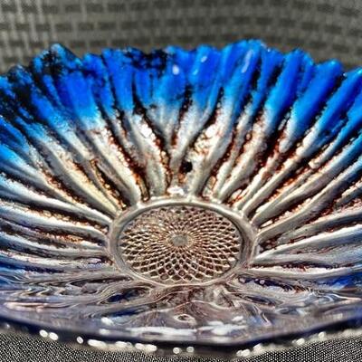 Franco Blue Ombre Italian Art Glass Bowl Dish