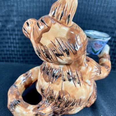 blue sky clayworks ceramic orange cat by Heather Goldminc. 2000