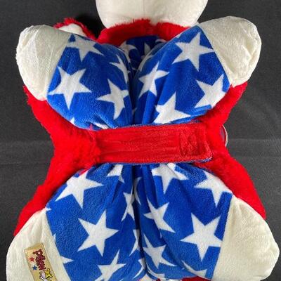 2011 Limited Edition Pillow Pet Red White & Blue Patriotic Dog Plush