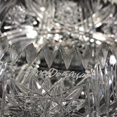 ABP Sawtooth Edge Cut Crystal Serving Fruit Bowl Star & Diamond