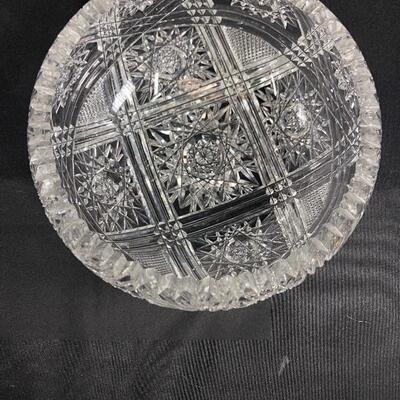 ABP Sawtooth Edge Cut Crystal Serving Fruit Bowl Star & Diamond