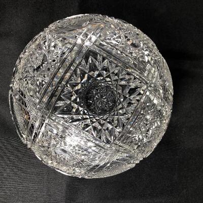 ABP Sawtooth Edge Cut Crystal Serving Fruit Bowl Star & Diamond