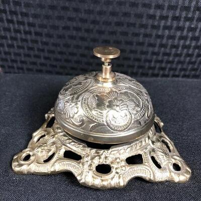 Vintage Ornate Brass Reception Counter Bell