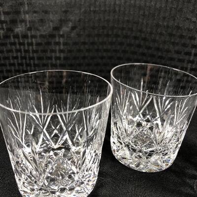 Set of 3 Vintage Cut Crystal Rocks Bar Drink Glasses
