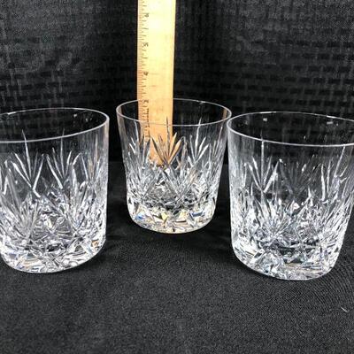 Set of 3 Vintage Cut Crystal Rocks Bar Drink Glasses