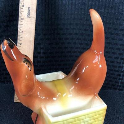 Dachshund Weiner Dog Jewelry Trinket Sponge Holder Planter Figurine