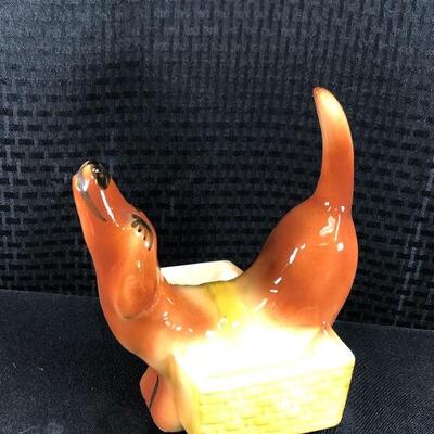 Dachshund Weiner Dog Jewelry Trinket Sponge Holder Planter Figurine
