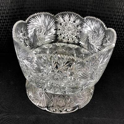 Vintage ABP Scalloped Pedestal Trifle Dish Bowl Stars Pinwheels Swirls