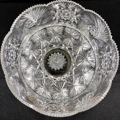 Vintage ABP Scalloped Pedestal Trifle Dish Bowl Stars Pinwheels Swirls