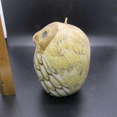 Vintage Wax Owl Art Candle Figurine 