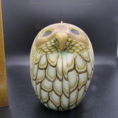 Vintage Wax Owl Art Candle Figurine 