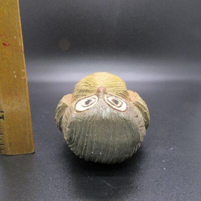 Miniature Clay Owl Figurine 