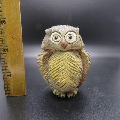 Miniature Clay Owl Figurine 