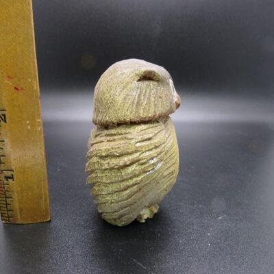 Miniature Clay Owl Figurine 
