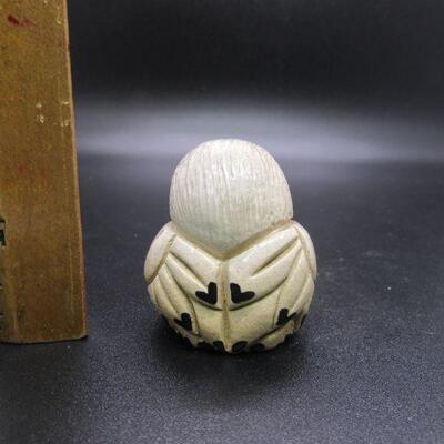 Miniature Carved Stone Owl Figurine