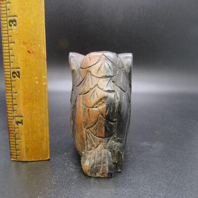 Vintage Carved Wood Owl Figurine Ethiopia