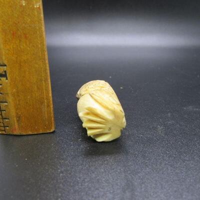 Vintage Miniature Hand Carved Owl Figurine