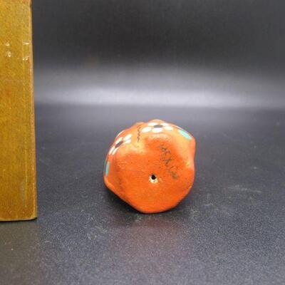 Colorful Tonala Style Orange Floral Owl Figurine Ornament Mexico
