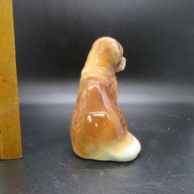 Small Porcelain Tan Dog Puppy Figurine