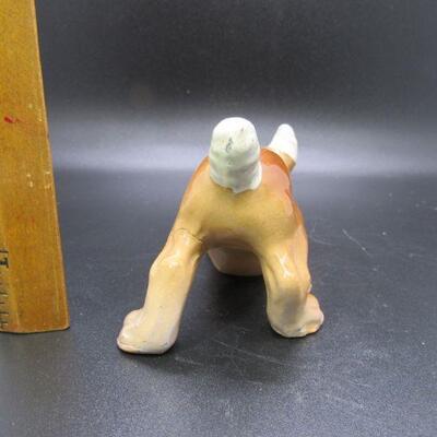 Vintage Porcelain Bandaged Boxer Puppy Dog Figurines Japan