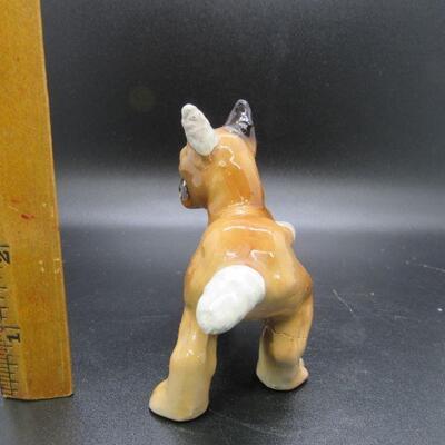 Vintage Porcelain Bandaged Boxer Puppy Dog Figurines Japan