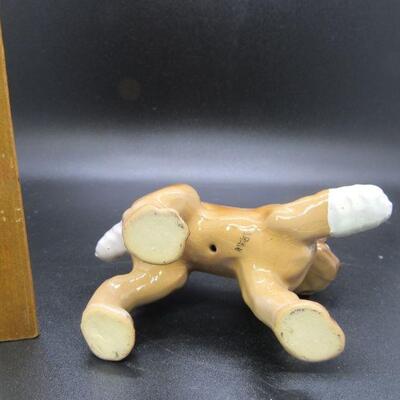 Vintage Porcelain Bandaged Boxer Puppy Dog Figurines Japan
