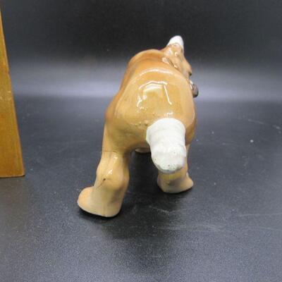 Vintage Porcelain Bandaged Boxer Puppy Dog Figurines Japan