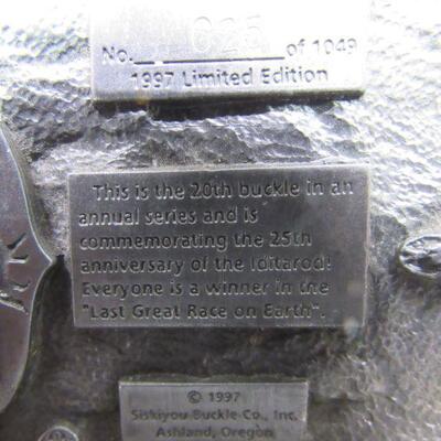 1997 Alaska Iditarod Commemorative Pewter Belt Buckle Limited Edition