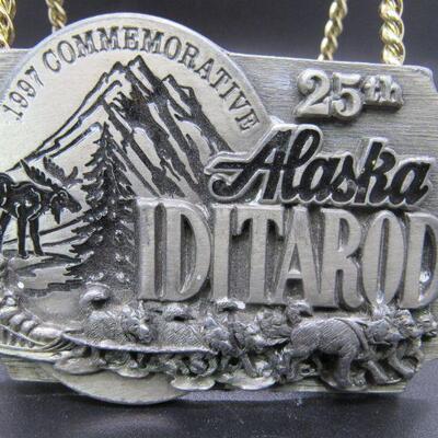 1997 Alaska Iditarod Commemorative Pewter Belt Buckle Limited Edition