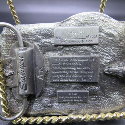 1997 Alaska Iditarod Commemorative Pewter Belt Buckle Limited Edition