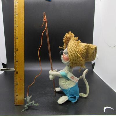 Vintage Annalee Plush Fishing Mouse