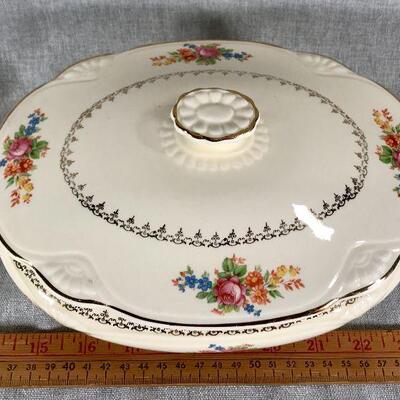 Vintage Homer Laughlin Lidded Floral Casserole Dish