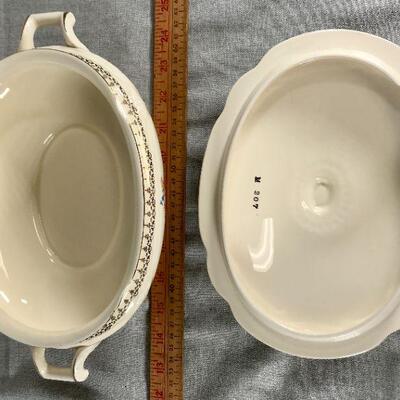 Vintage Homer Laughlin Lidded Floral Casserole Dish
