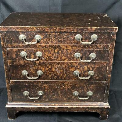 Vintage Multi Drawer Wood Chest Jewelry Box 