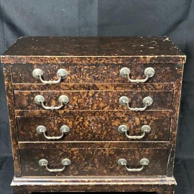 Vintage Multi Drawer Wood Chest Jewelry Box 