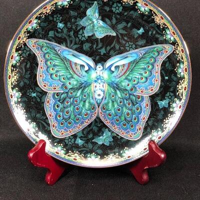 Emerald Elegance from the Enchanted Wings Collection Butterfly Plate