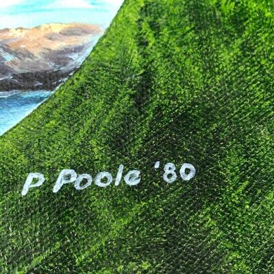 Vintage P. Poole Pelican Painting Canvas Unframed 
