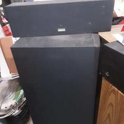 lot 310 - Yamaha stereo equipment, 4 speakers, subwoofer, vcr, etc.