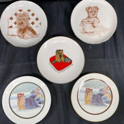 Set of 5 Yorkie Dog Collector Plates