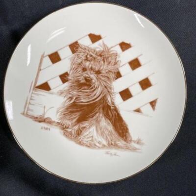 Set of 5 Yorkie Dog Collector Plates