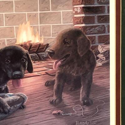Lot 3 - Randy McGovern Lab Puppies Framed Print