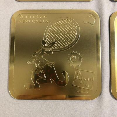 Lot 16 - Gold Plated Australian Coasters