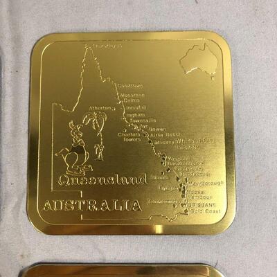 Lot 16 - Gold Plated Australian Coasters