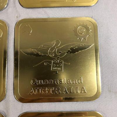 Lot 16 - Gold Plated Australian Coasters