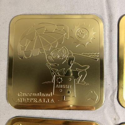 Lot 16 - Gold Plated Australian Coasters