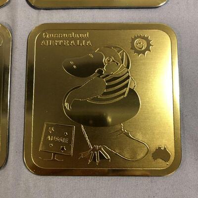 Lot 16 - Gold Plated Australian Coasters
