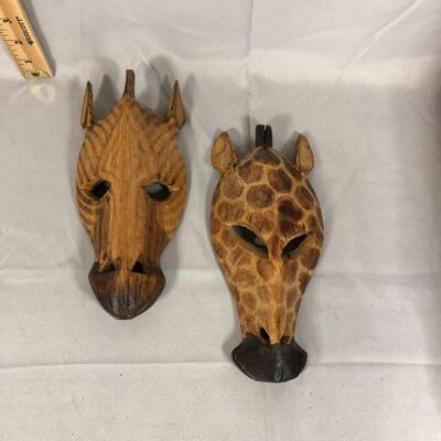 Lot 36 - Carved Wood Animal Heads