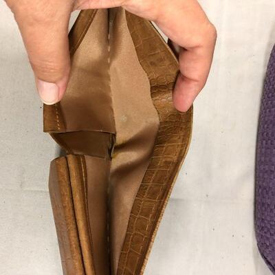 Lot 37 - Purple Purse and Leather Wallet