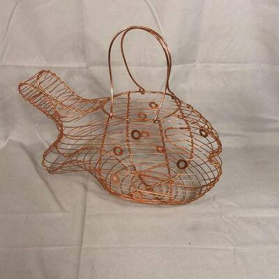 Lot 50 - Copper Wire Fish Basket